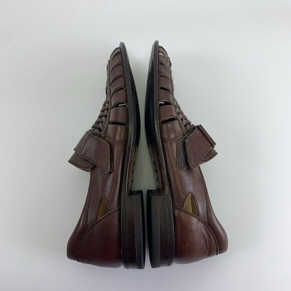 BOGO Remus Fernando Baldassarri Fisherman Sandal Brwn Leather Italy Woven 42 8-9 main image 4
